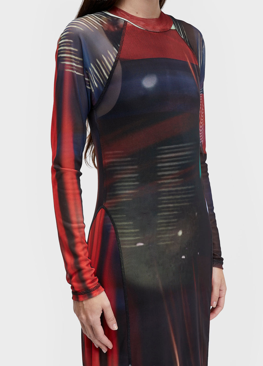 Vestido ML Tule Surfing The City Preto/Vermelho – Osklen – foto 2