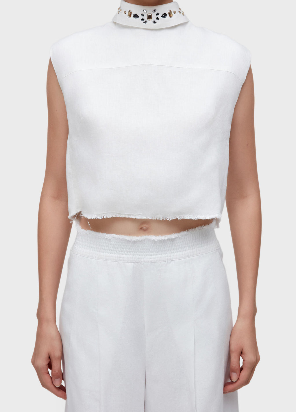 Blusa Sleeveless Linen Cristais Off-White – Osklen – foto 3