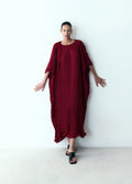 Kaftan Pleats Xadrez Marsala – Marina Bitu – foto 1