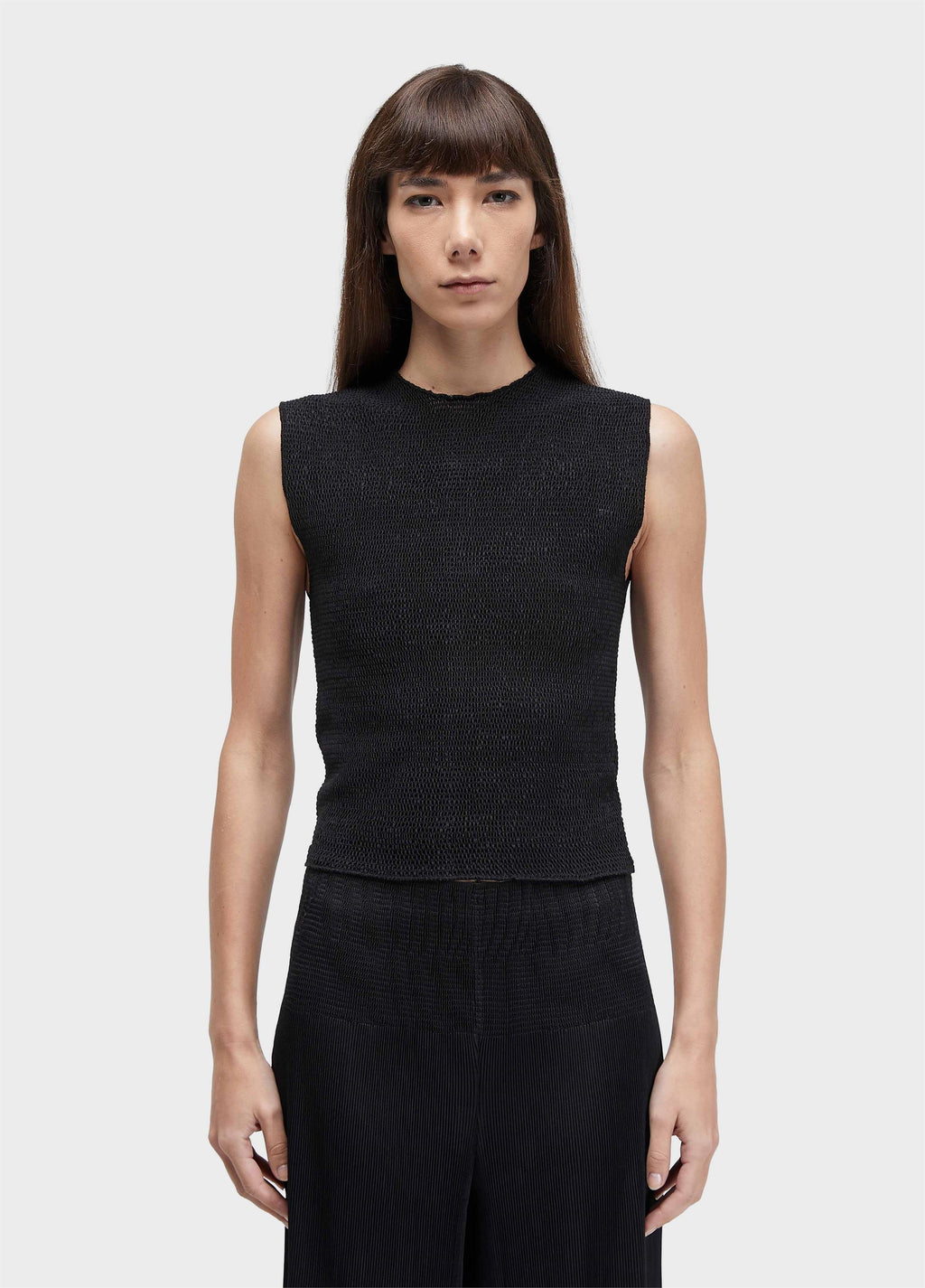 Blusa Sleeveless Lastex Plissé Preto – Osklen – foto 1