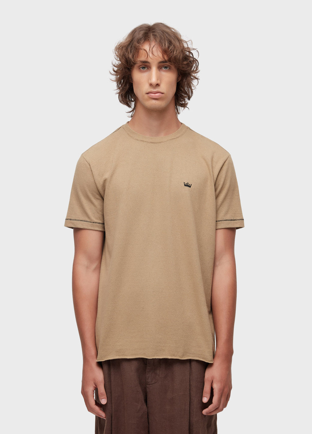 T-Shirt Coroa Rustic Contrast Seam MC Caqui – Osklen – foto 1