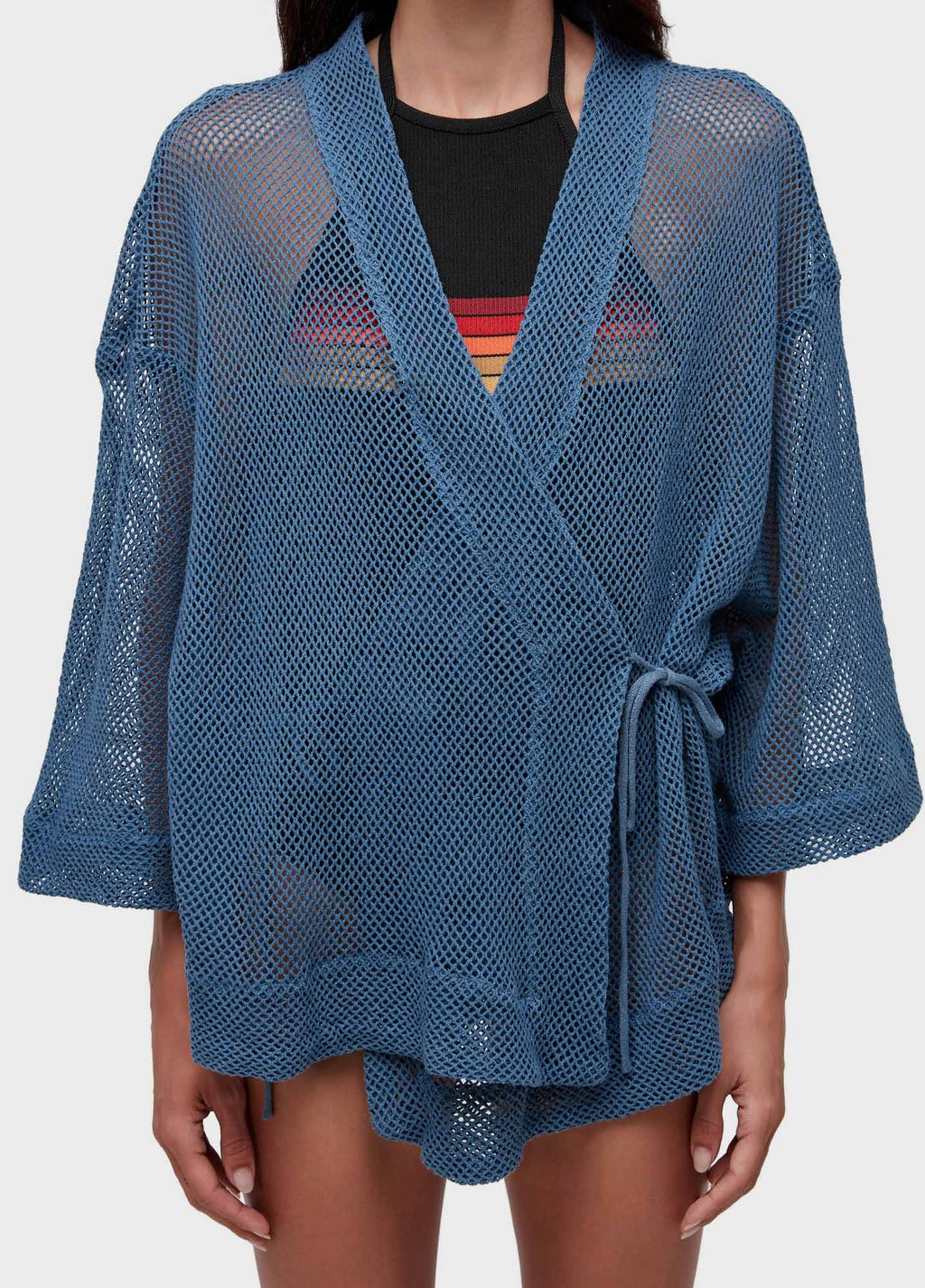 Kimono Tela Mixed Fabrics Azul Mar – Osklen – foto 3