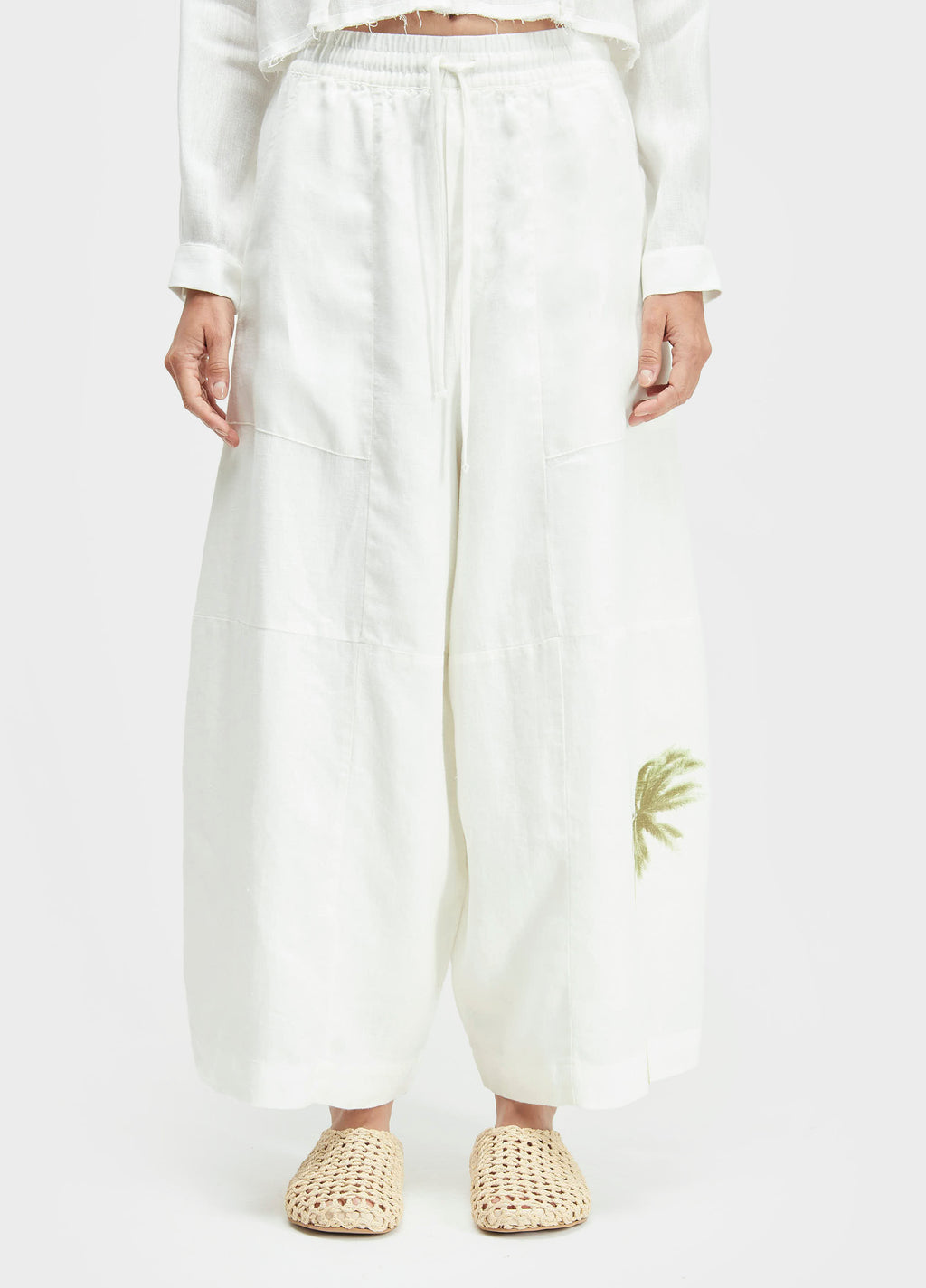Calça Linen RJ Color Off-White/Verde – Osklen – foto 2