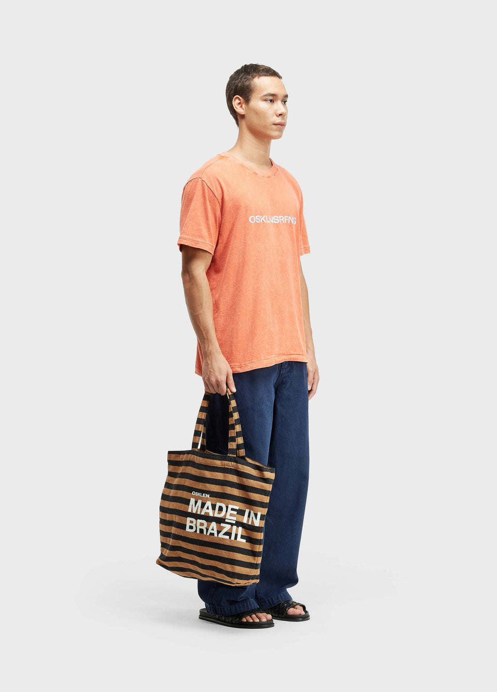 Bolsa Tote Made In Brazil Black Stripes Caqui/Preto – Osklen – foto 6