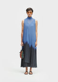 Vestido Gola Plissado Blurred Blue Azul/Azul Escuro – Osklen – foto 1
