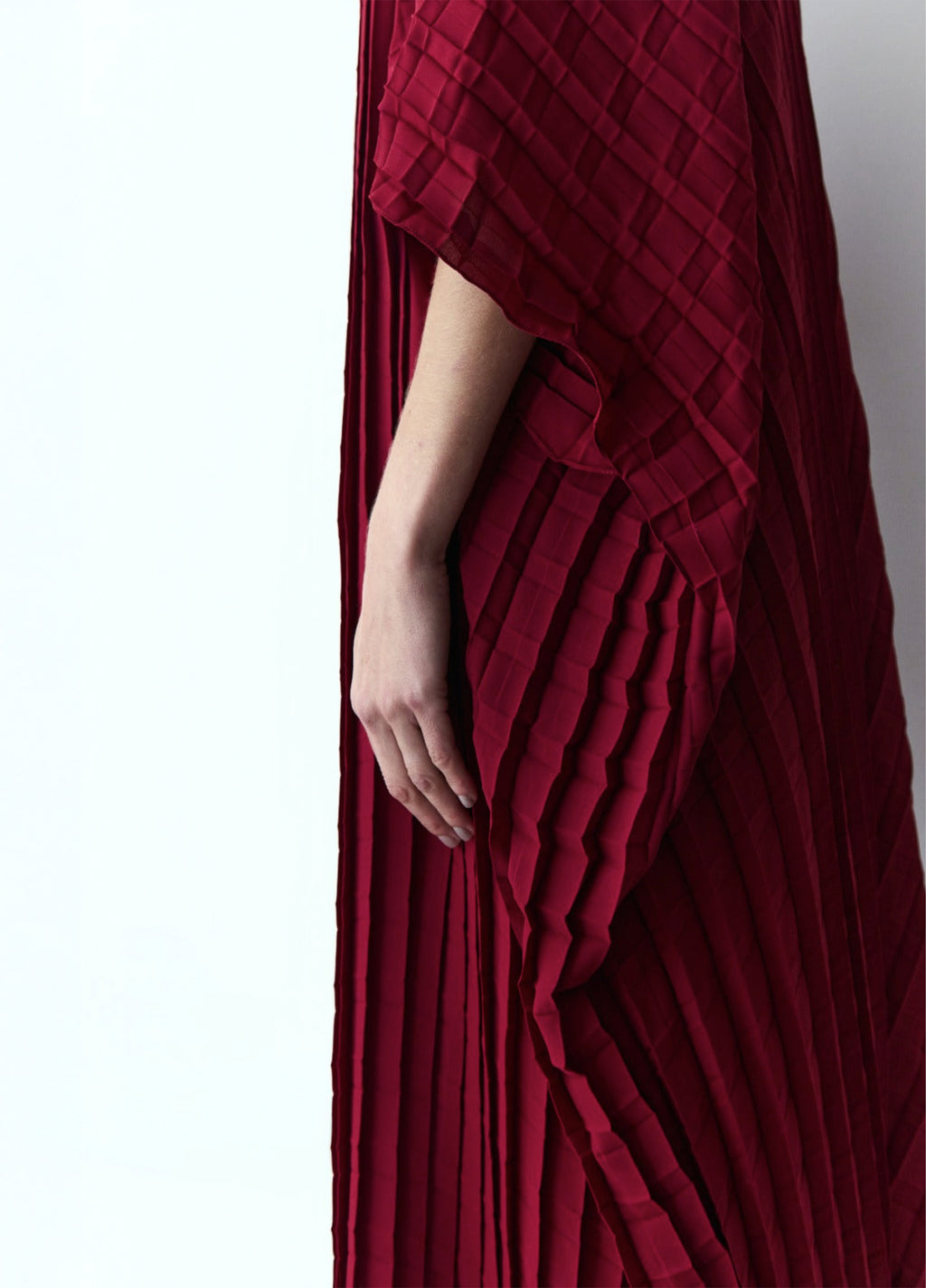 Kaftan Pleats Xadrez Marsala – Marina Bitu – foto 2