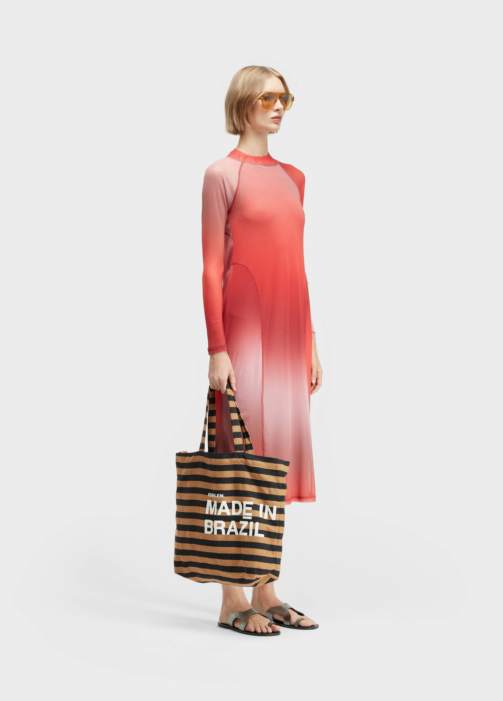 Bolsa Tote Made In Brazil Black Stripes Caqui/Preto – Osklen – foto 5