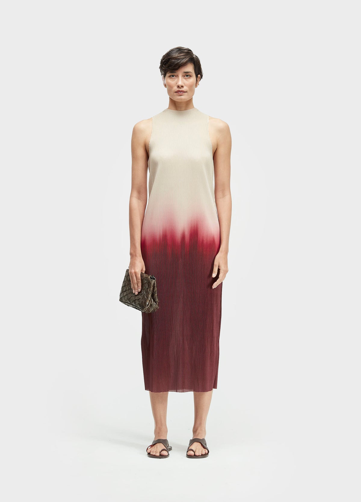 VESTIDO PLISSÉ BLURRED RED