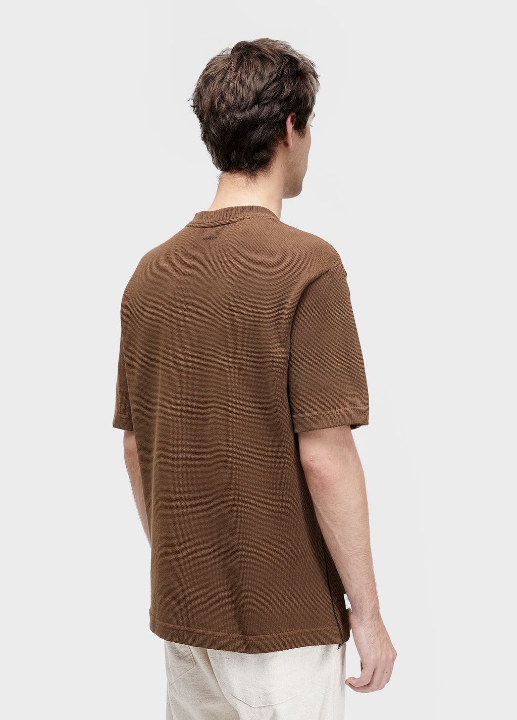 T-Shirt Topstitch Texture Contrast MC Marrom Onix – Osklen – foto 4