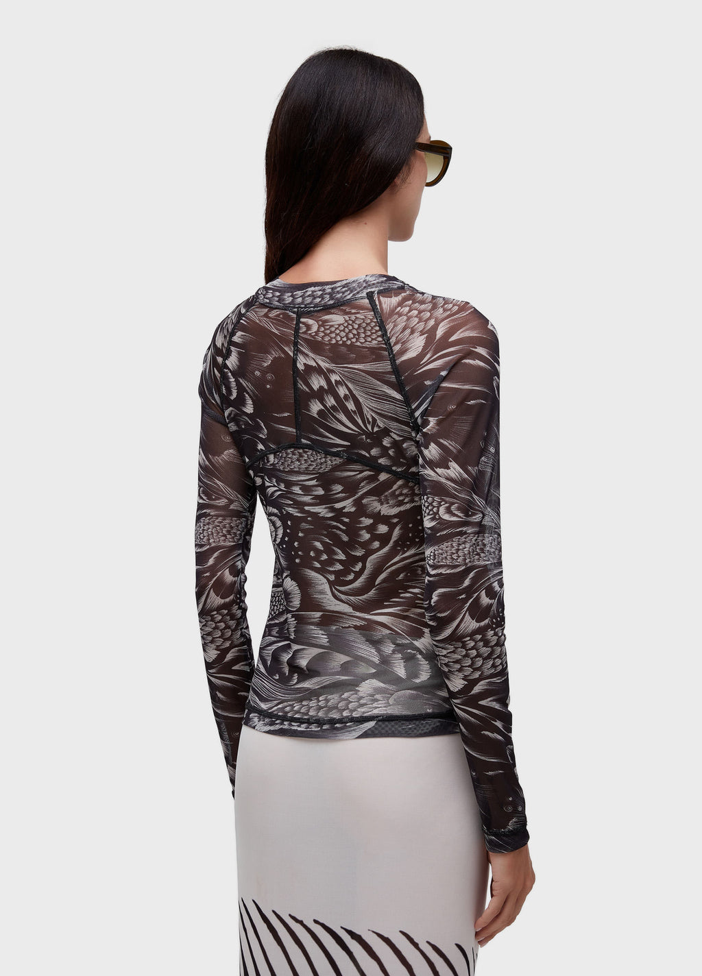 Blusa ML Tule Pirarucu Trace Preto/Off-White – Osklen – foto 4