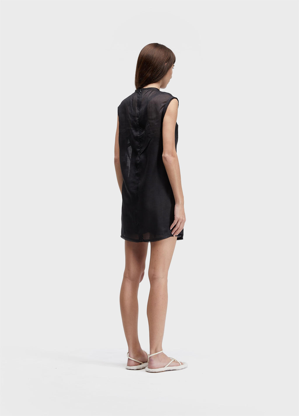 Vestido Curto Sleeveless Organdi Preto – Osklen – foto 4