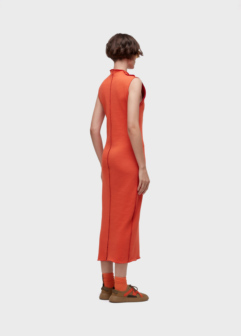 Vestido Cavado Double Face Rug Laranja/Vermelho – Osklen – foto 5