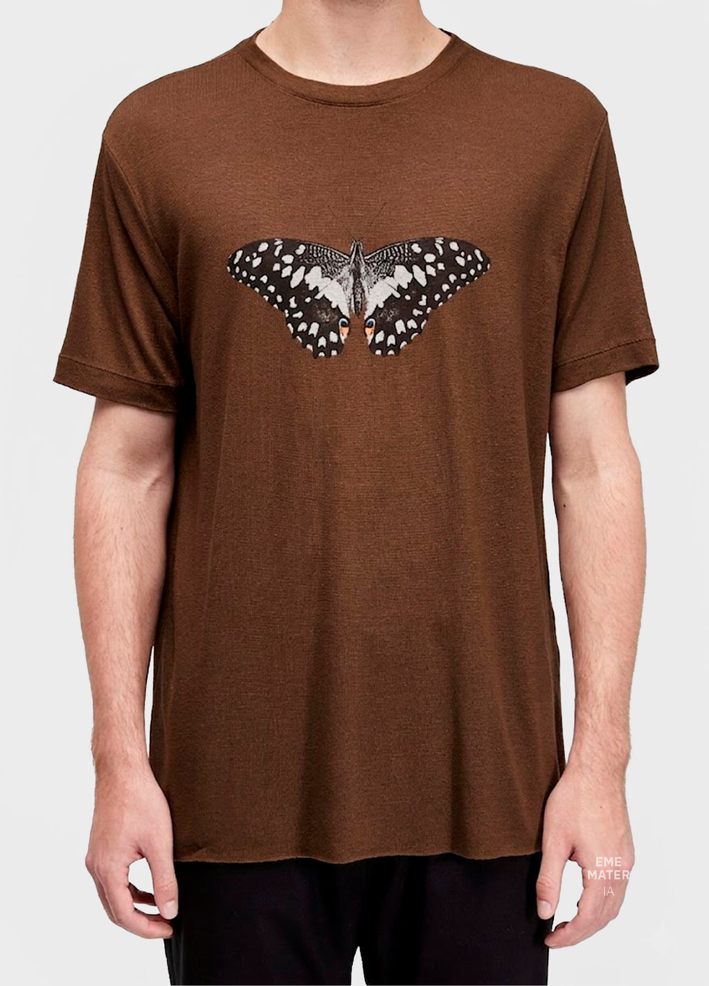 T-Shirt Light Linen Butterfly MC Marrom Onix – Osklen – foto 3