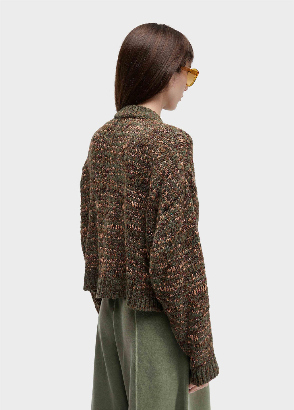 Casaco Tricot Mesclado Verde Forest Marrom – Osklen – foto 4