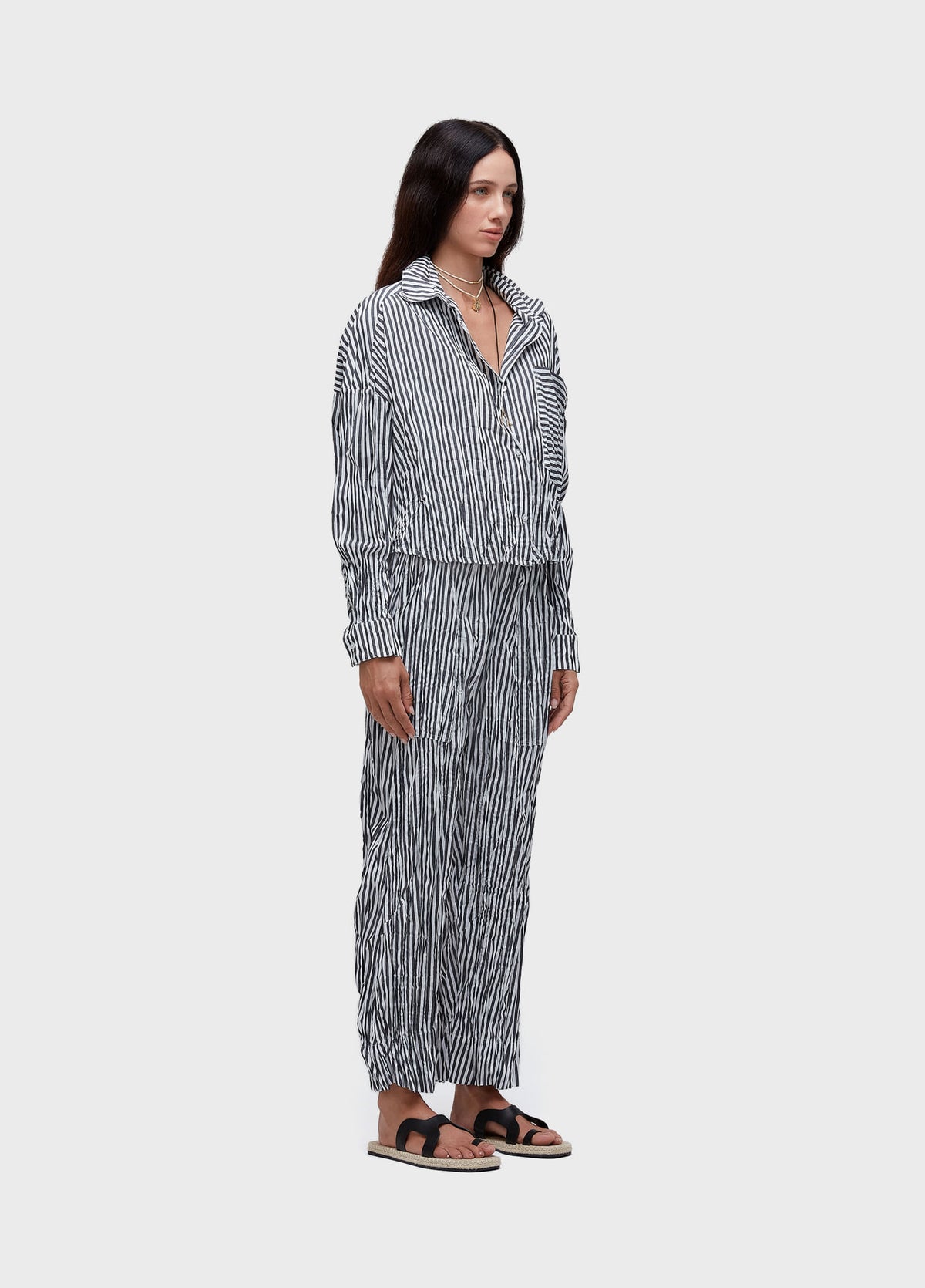 CALÇA WRINKLE TRICOLINE FIO TINTO