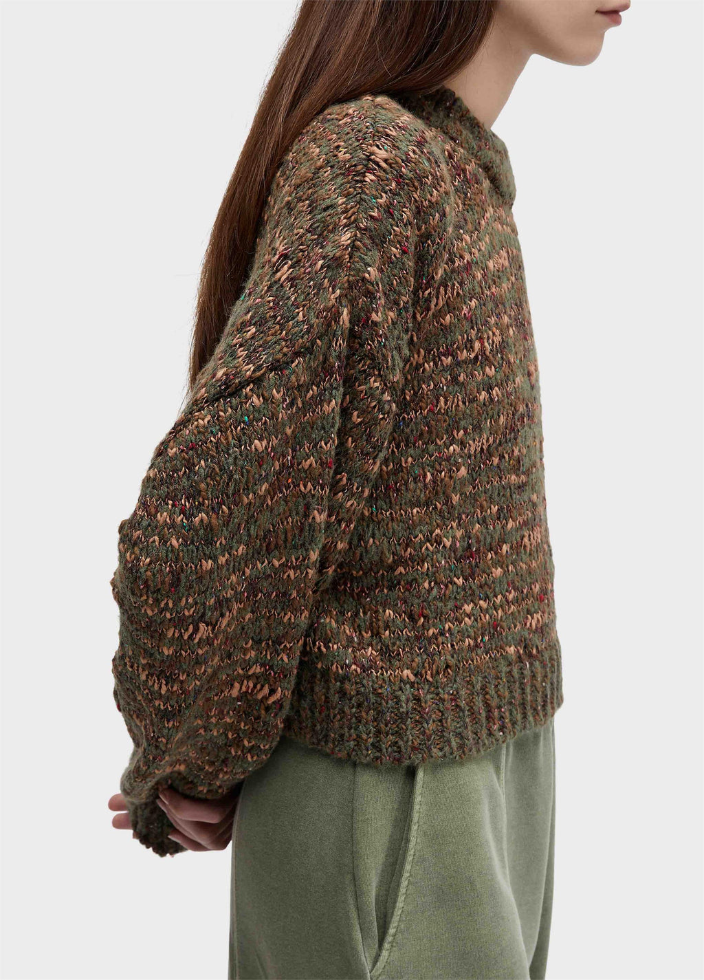 Casaco Tricot Mesclado Verde Forest Marrom – Osklen – foto 2