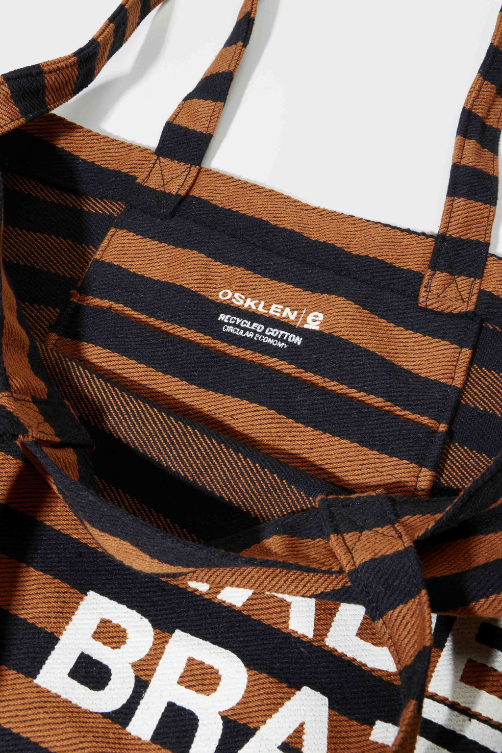Bolsa Tote Made In Brazil Black Stripes Caqui/Preto – Osklen – foto 4