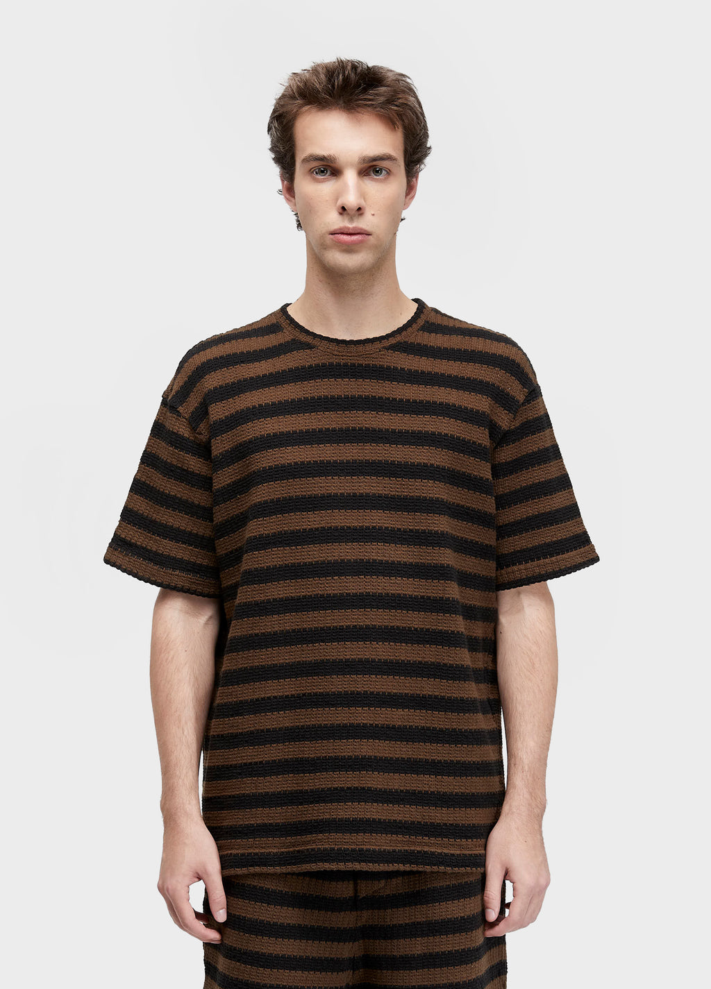 T-Shirt Rustic Thread Stripe MC Marrom Onix Preto – Osklen – foto 1