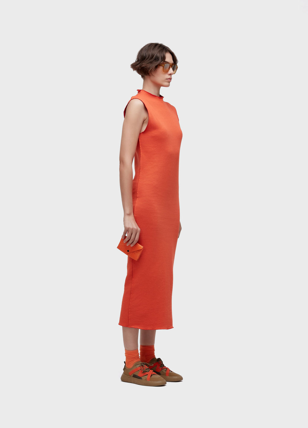 Vestido Cavado Double Face Rug Laranja/Vermelho – Osklen – foto 4