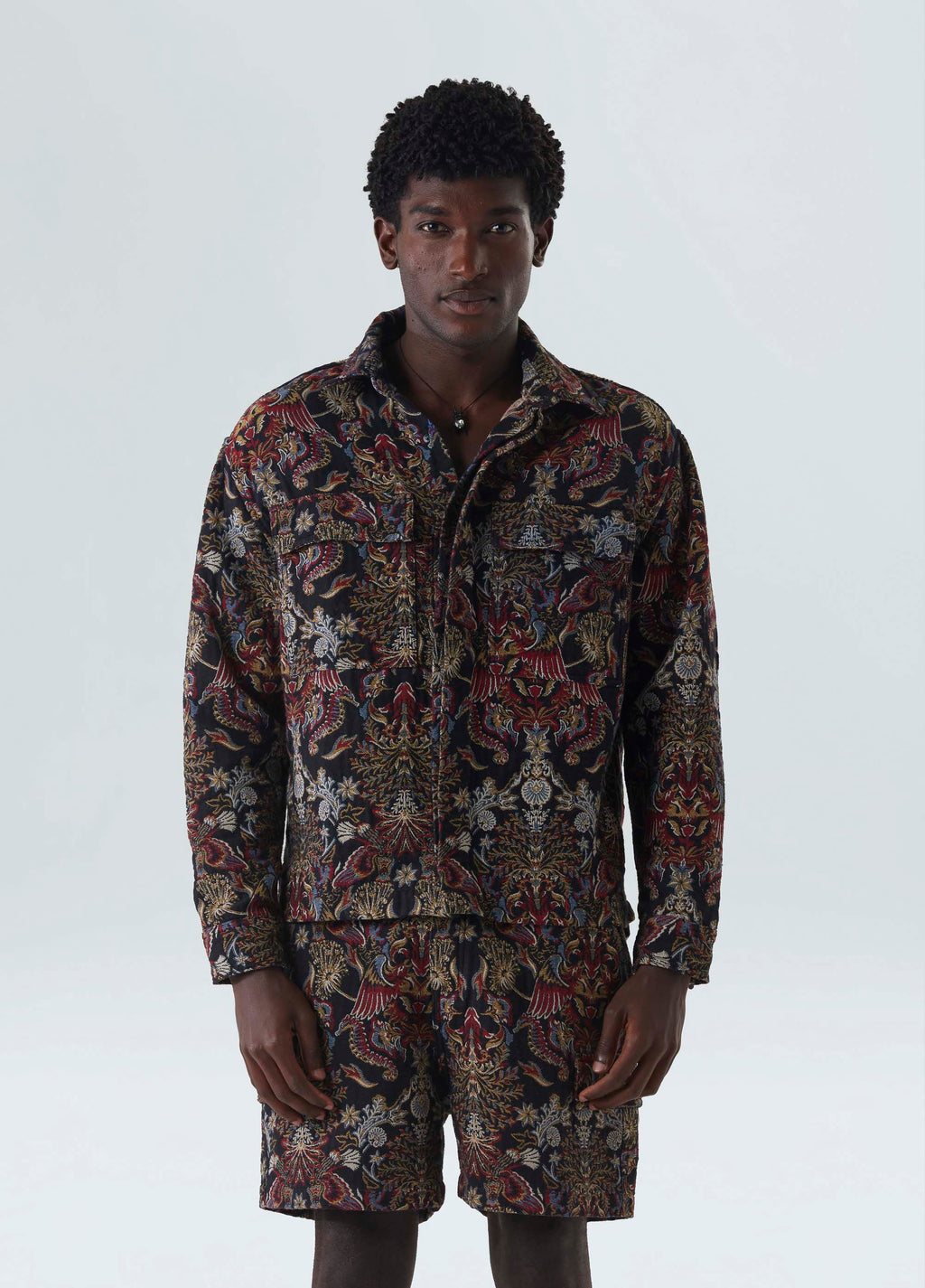 Overshirt Jacquard Origem Preto/Vermelho – Osklen – foto 1