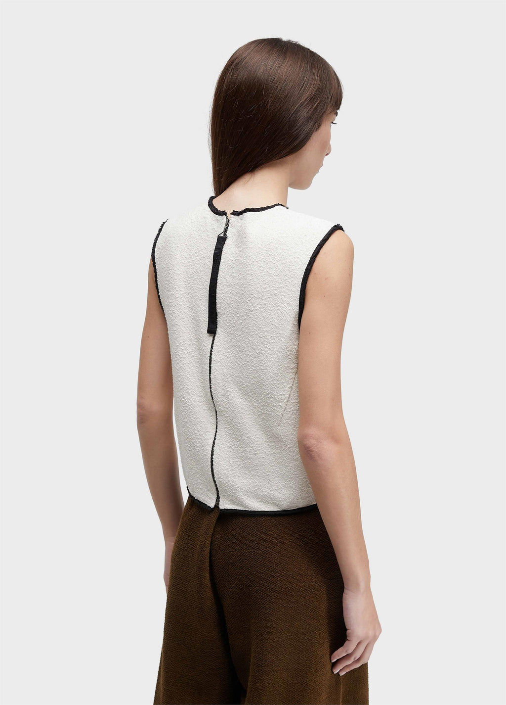 Blusa Sleeveless Cotton Texture Off-White Preto – Osklen – foto 4