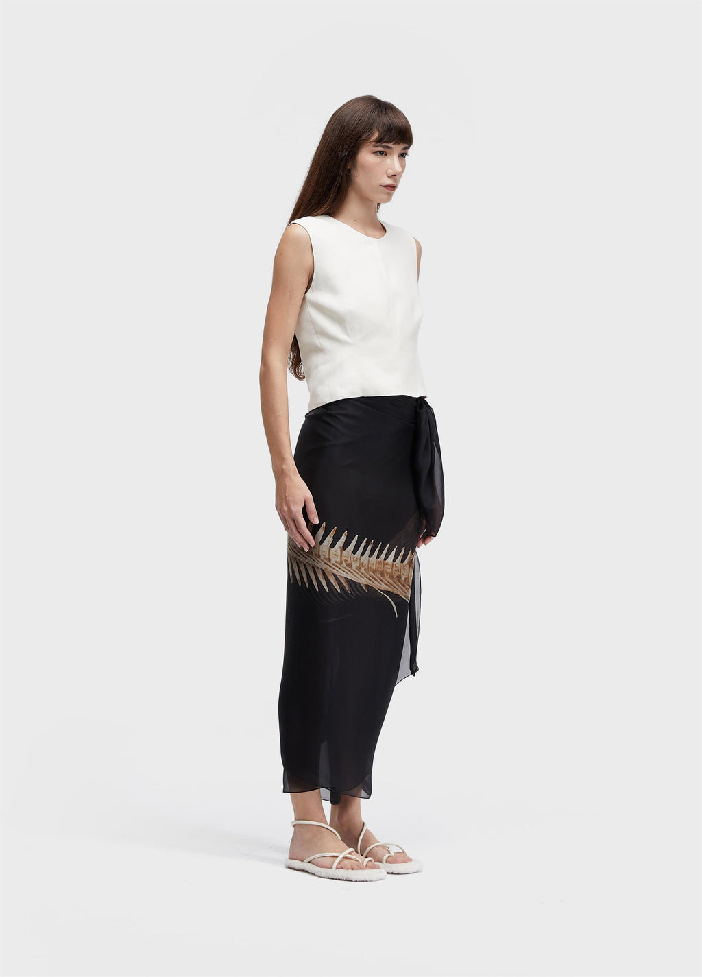 Blusa Sleeveless Pespontos Linen Off-White – Osklen – foto 2