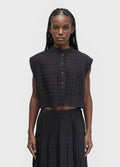 Colete Plissé Matelassê Curto Off-White/Preto – Osklen – foto 1