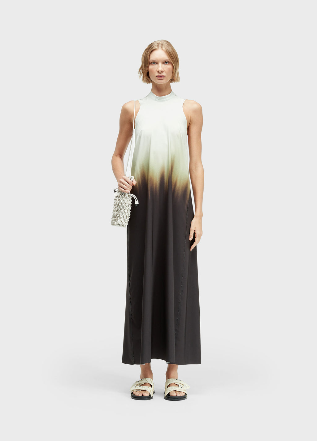 Vestido Gola Blurred Brown Superlight Preto/Marrom – Osklen – foto 1