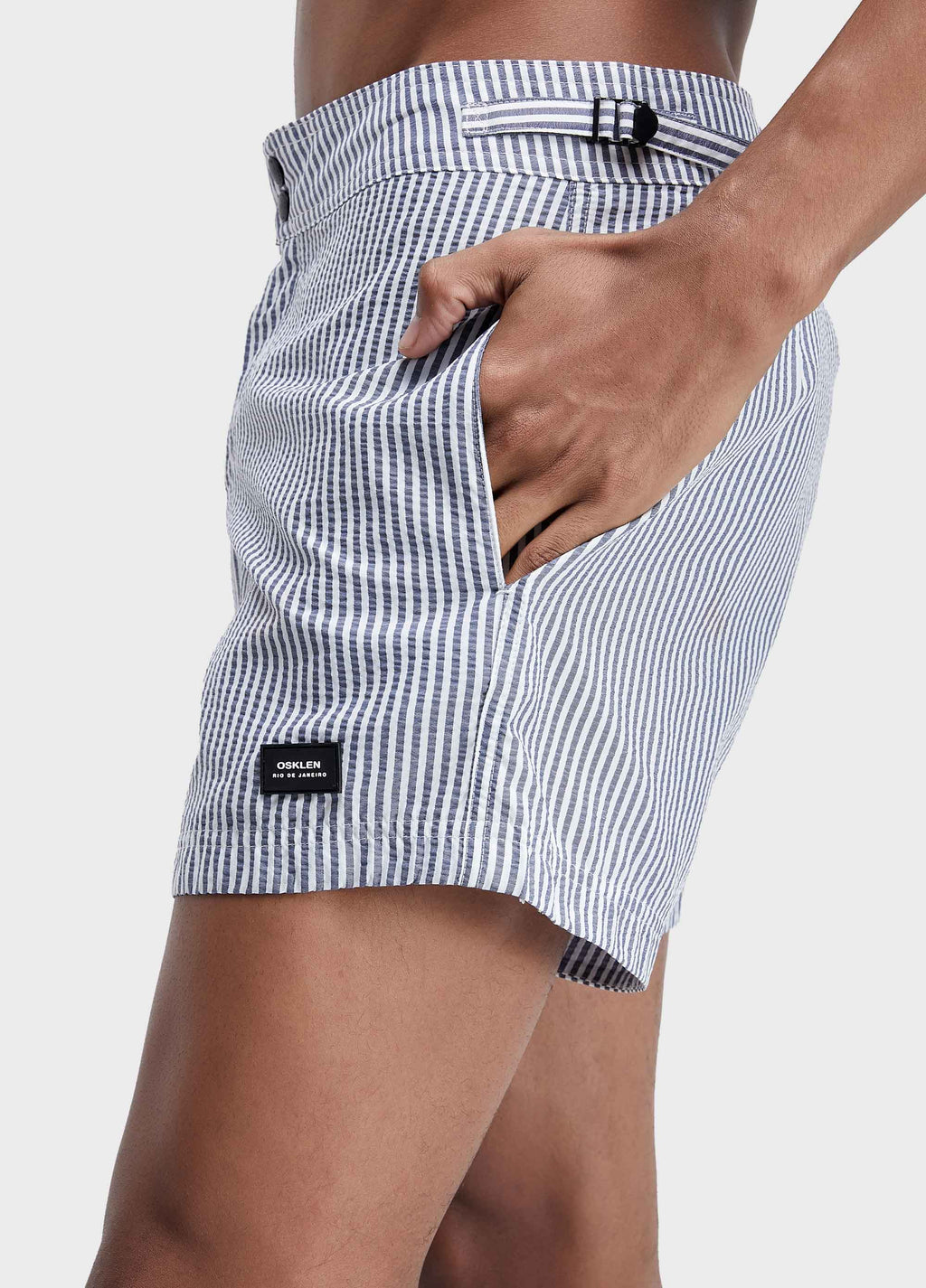 Short Surf Litoral Stripes Preto/Off-White – Osklen – foto 3