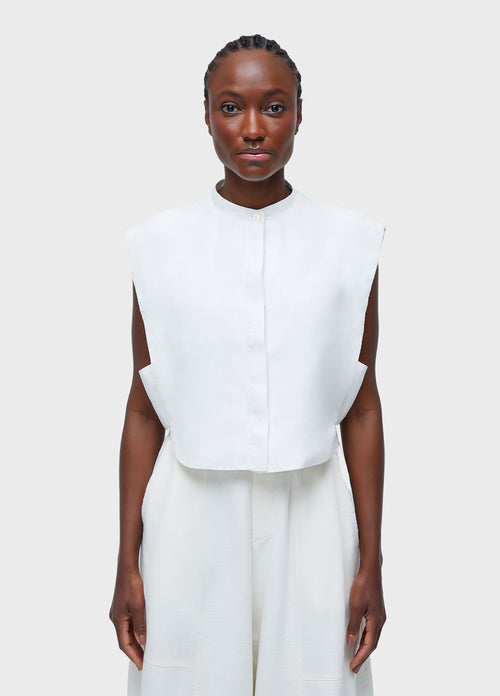BLUSA SMOKING SLEEVELESS LINEN