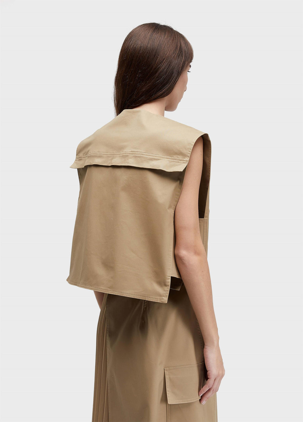 Colete Duo Plissado Cotton Preto/Caqui – Osklen – foto 5