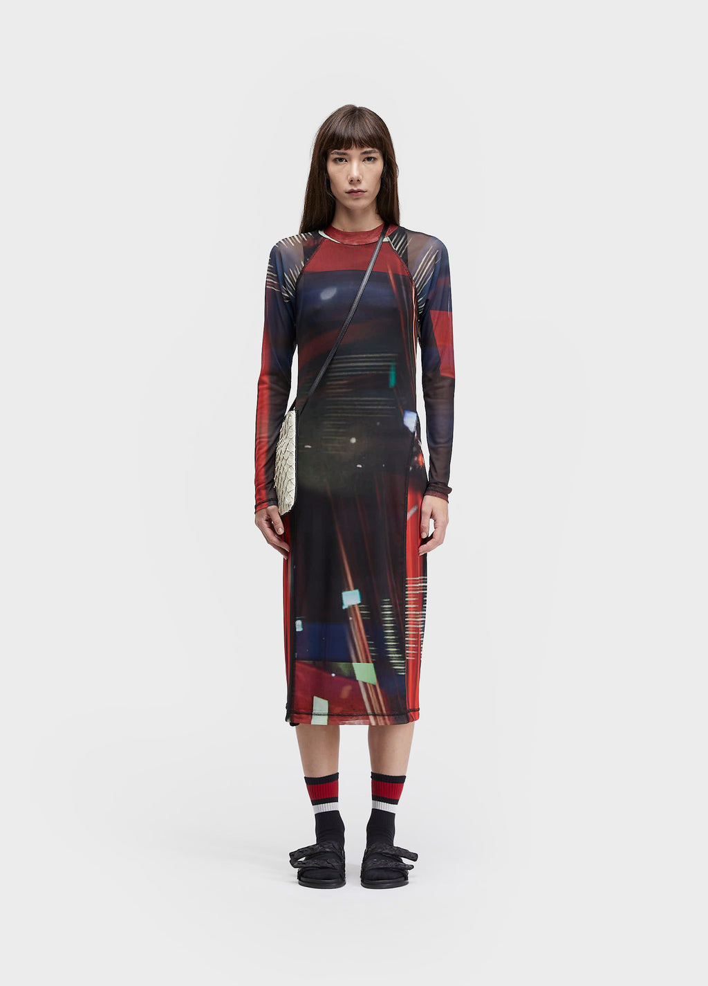 Vestido ML Tule Surfing The City Preto/Vermelho – Osklen – foto 1