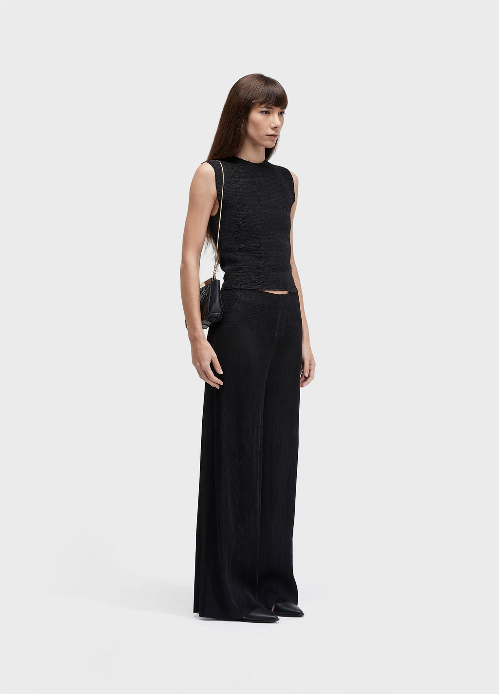 Blusa Sleeveless Lastex Plissé Preto – Osklen – foto 2