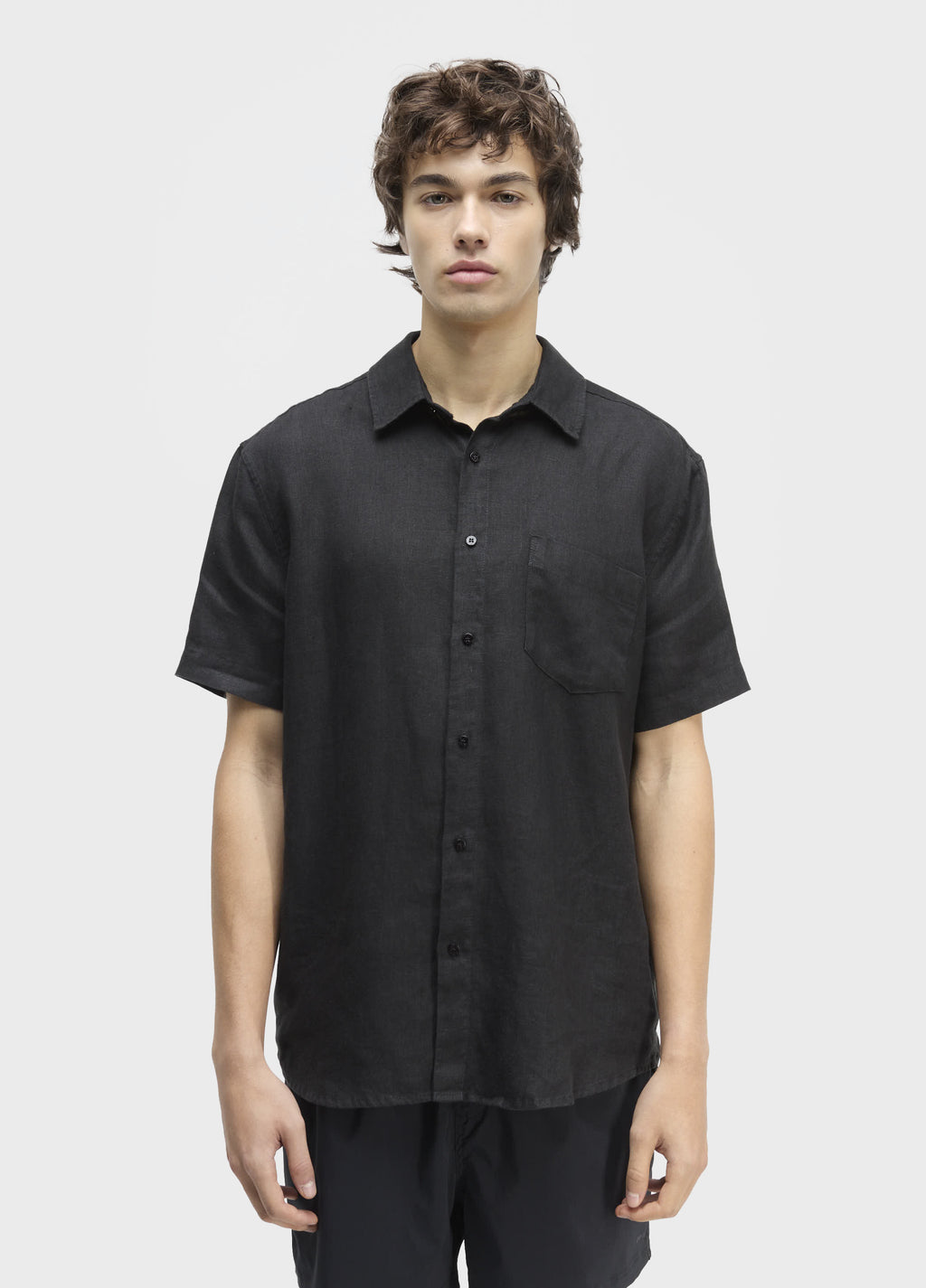 Camisa Classic Linen MC Preto – Osklen – foto 1