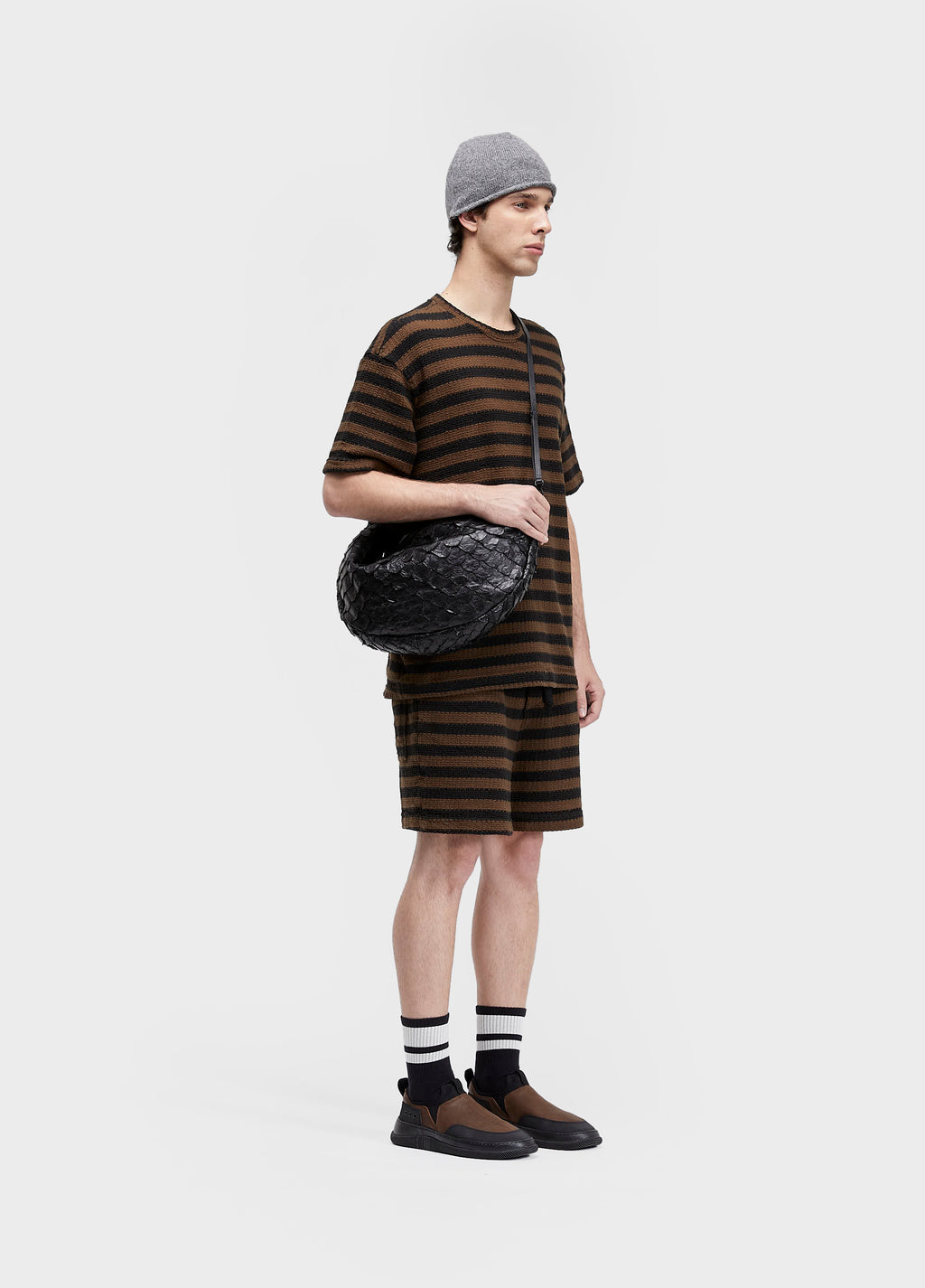 T-Shirt Rustic Thread Stripe MC Marrom Onix Preto – Osklen – foto 2