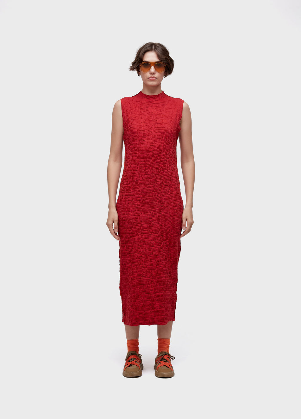 Vestido Cavado Double Face Rug Laranja/Vermelho – Osklen – foto 2