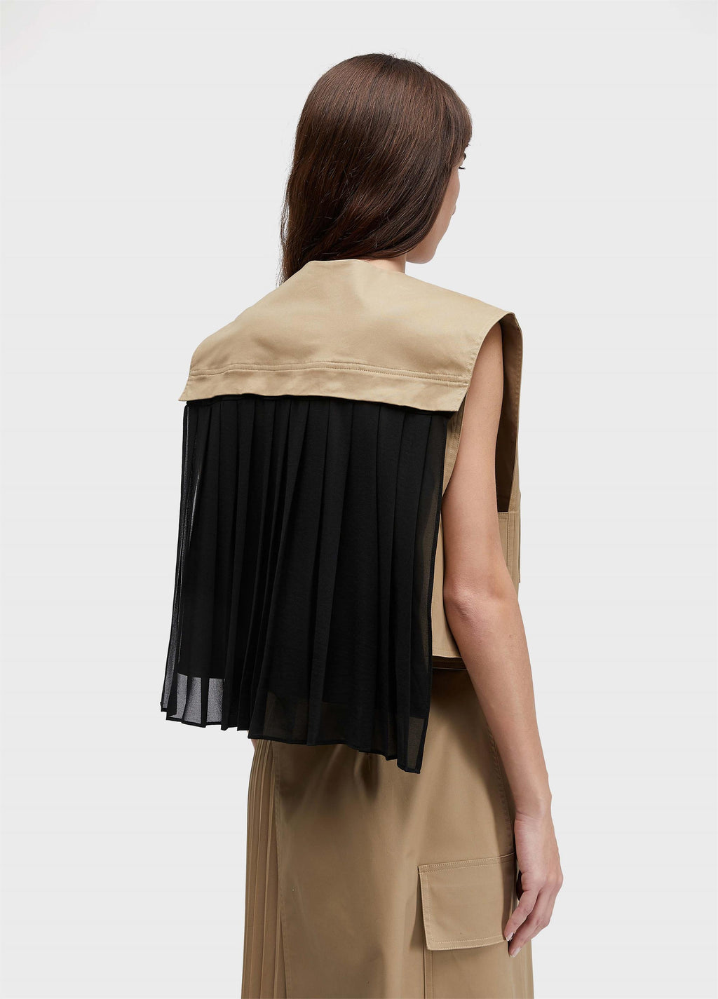 Colete Duo Plissado Cotton Preto/Caqui – Osklen – foto 4