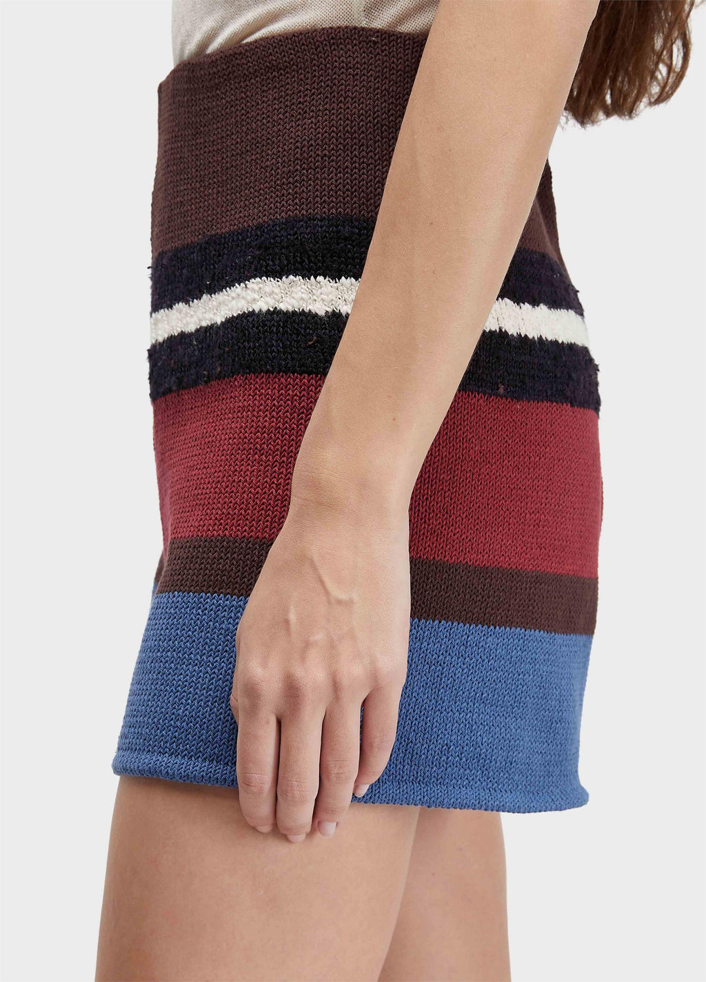 Short Tricot Cabinet Stripes Marrom Marinho – Osklen – foto 2