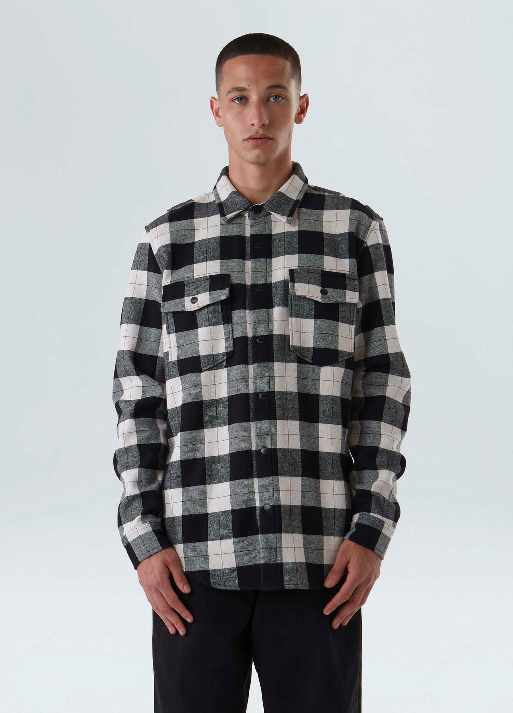 Overshirt Xadrez Areia/Preto/Vinho – Osklen – foto 1