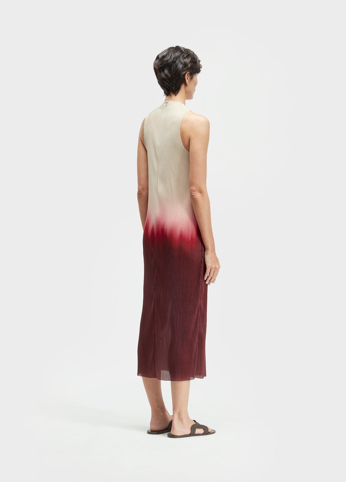 VESTIDO PLISSÉ BLURRED RED