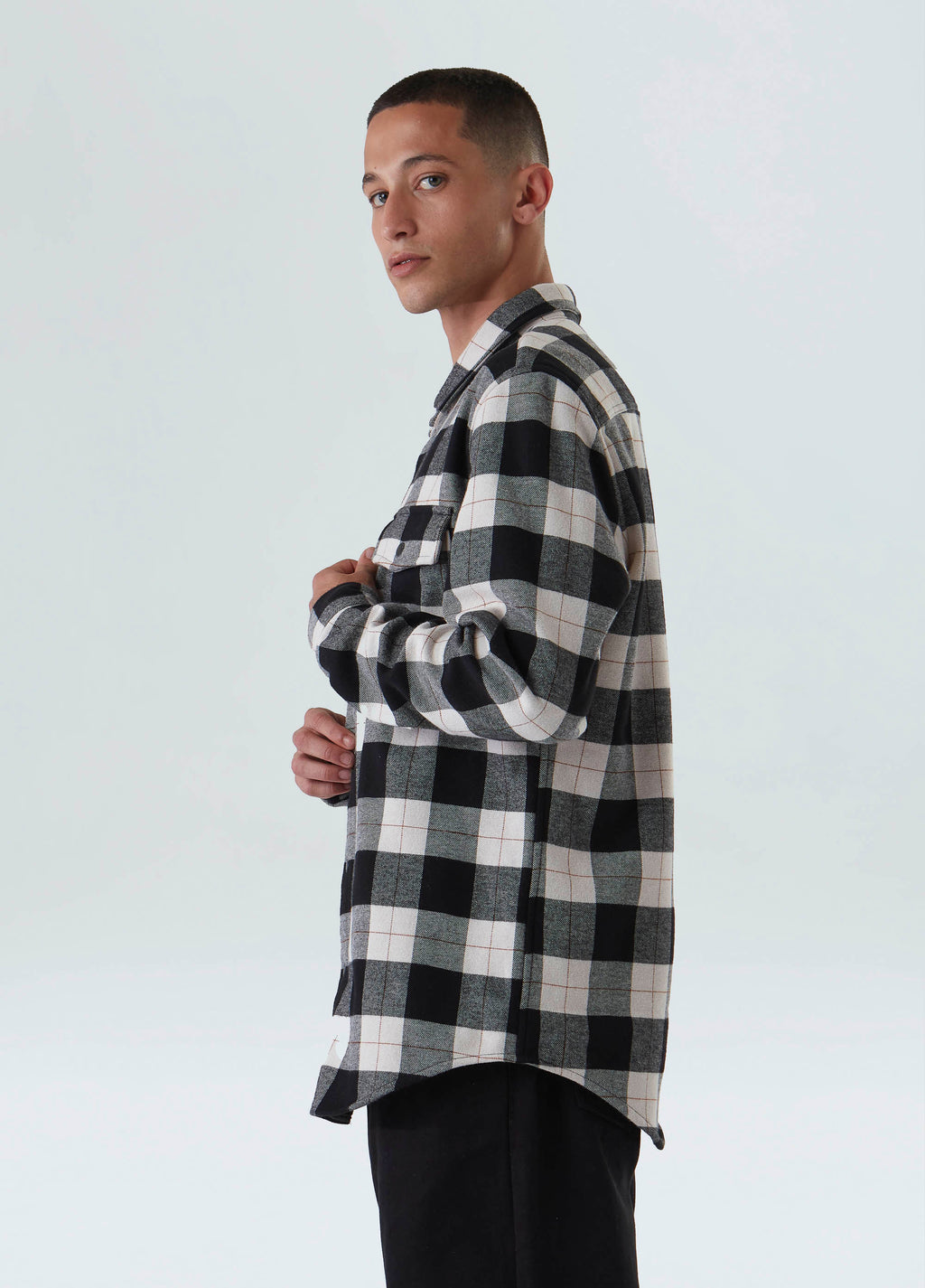 Overshirt Xadrez Areia/Preto/Vinho – Osklen – foto 4