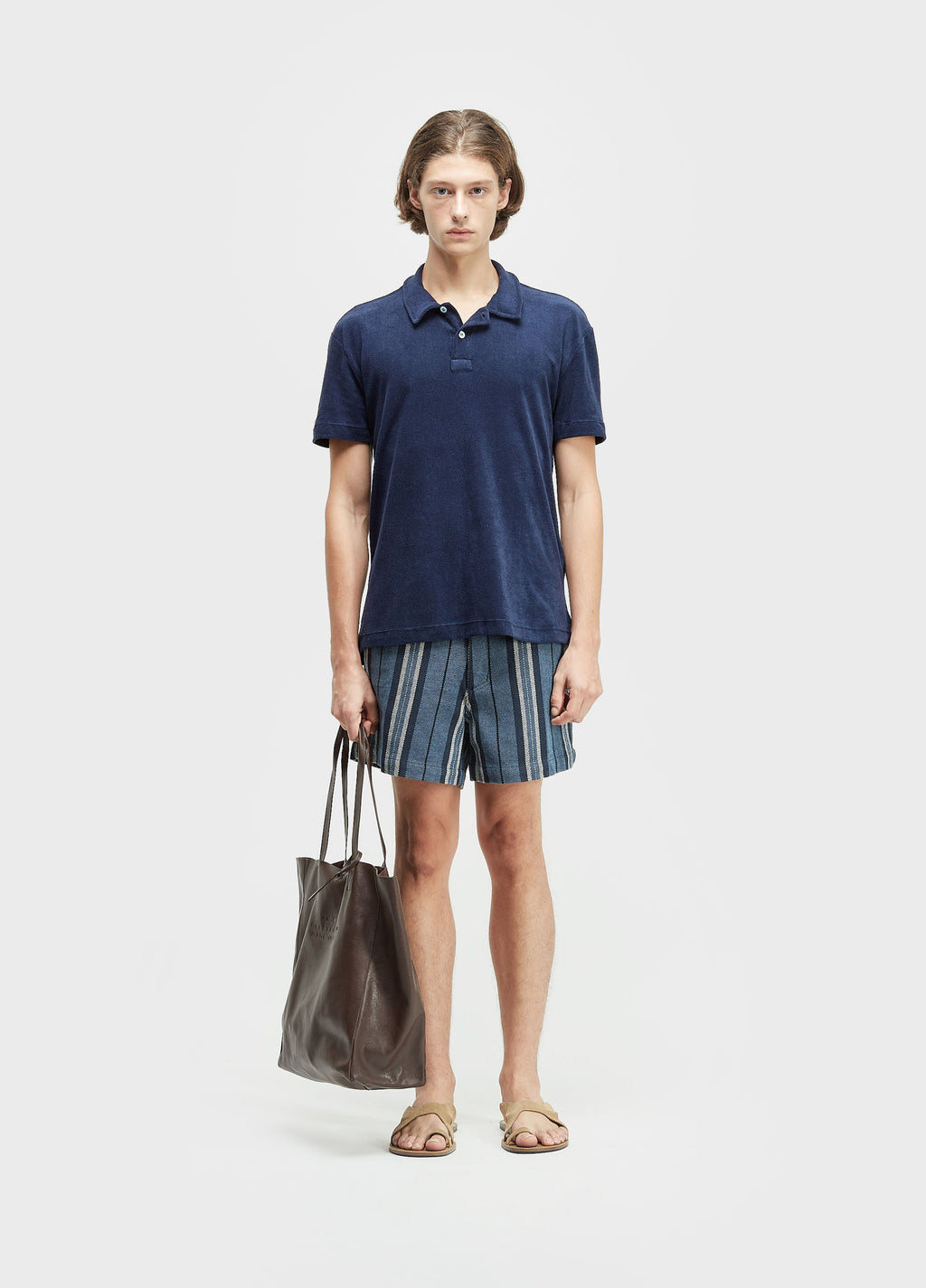 Bermuda Stripes Pranchão Denim Marinho/Off-White – Osklen – foto 1