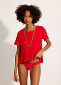 Blusa Quadri Tricot Vermelho Lichia – Lenny Niemeyer – foto 1