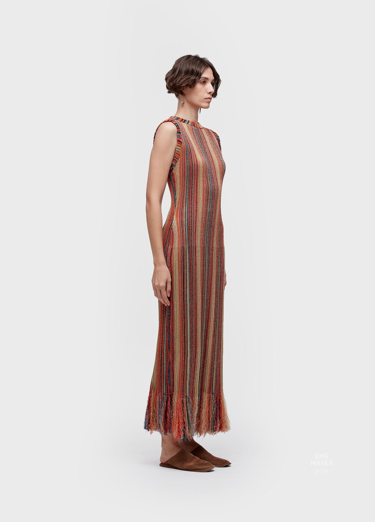 VESTIDO TRICOT LONGO NERVURAS
