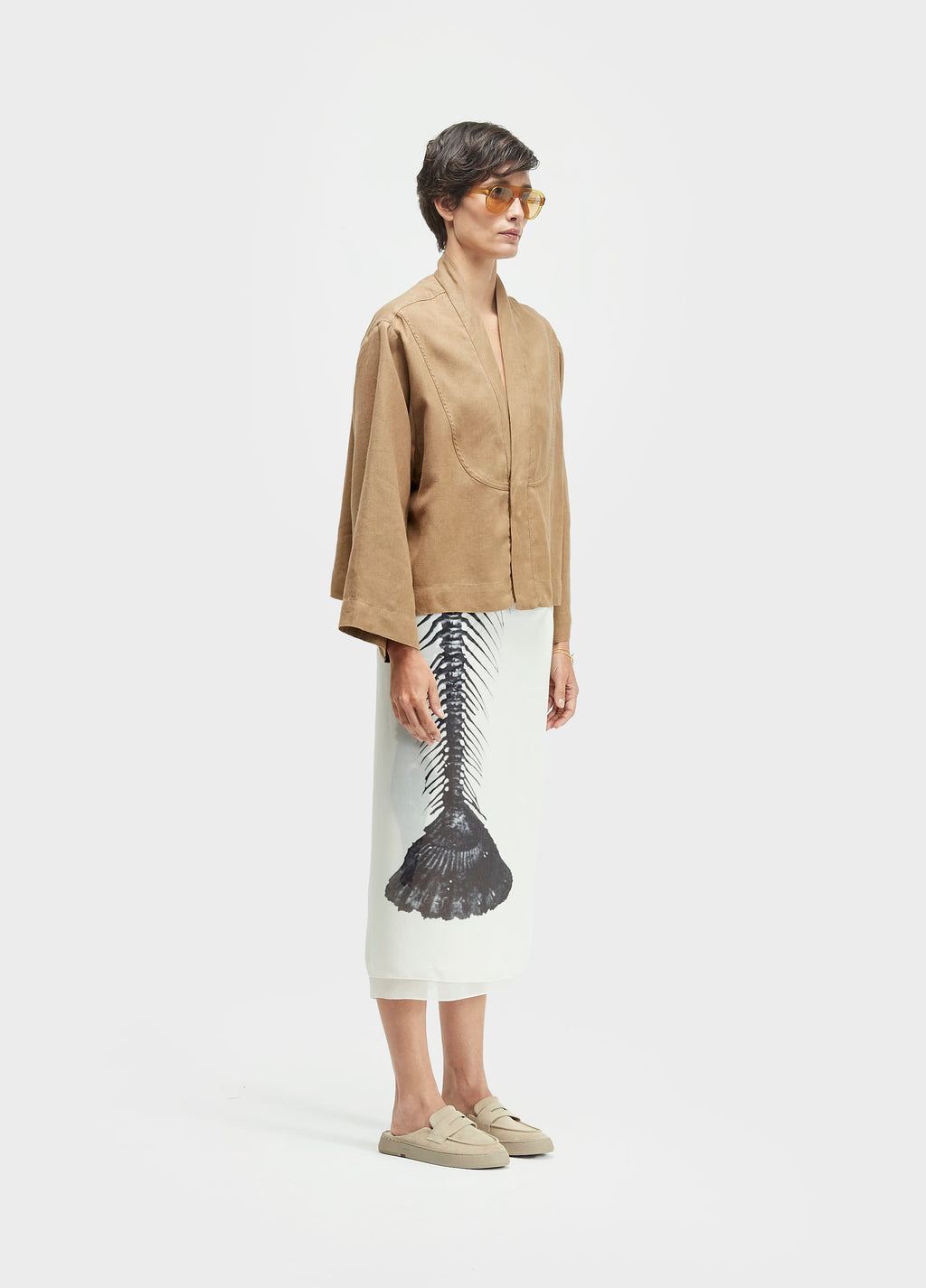 Kimono Pespontos Linen Cacau – Osklen – foto 2