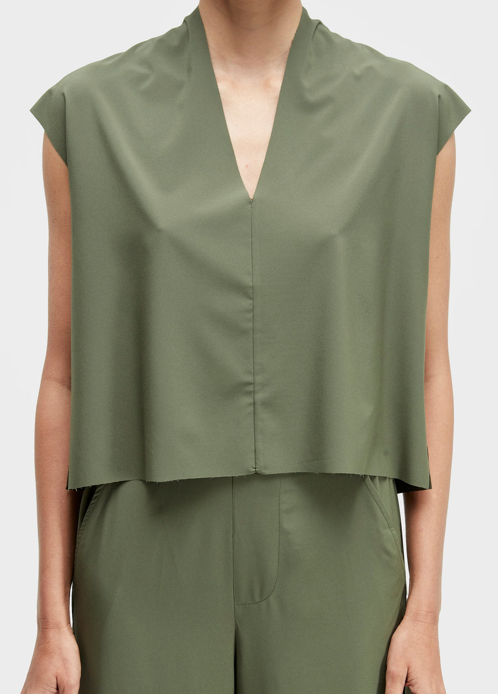 Blusa Sleeveless V Superlight Forest – Osklen – foto 3