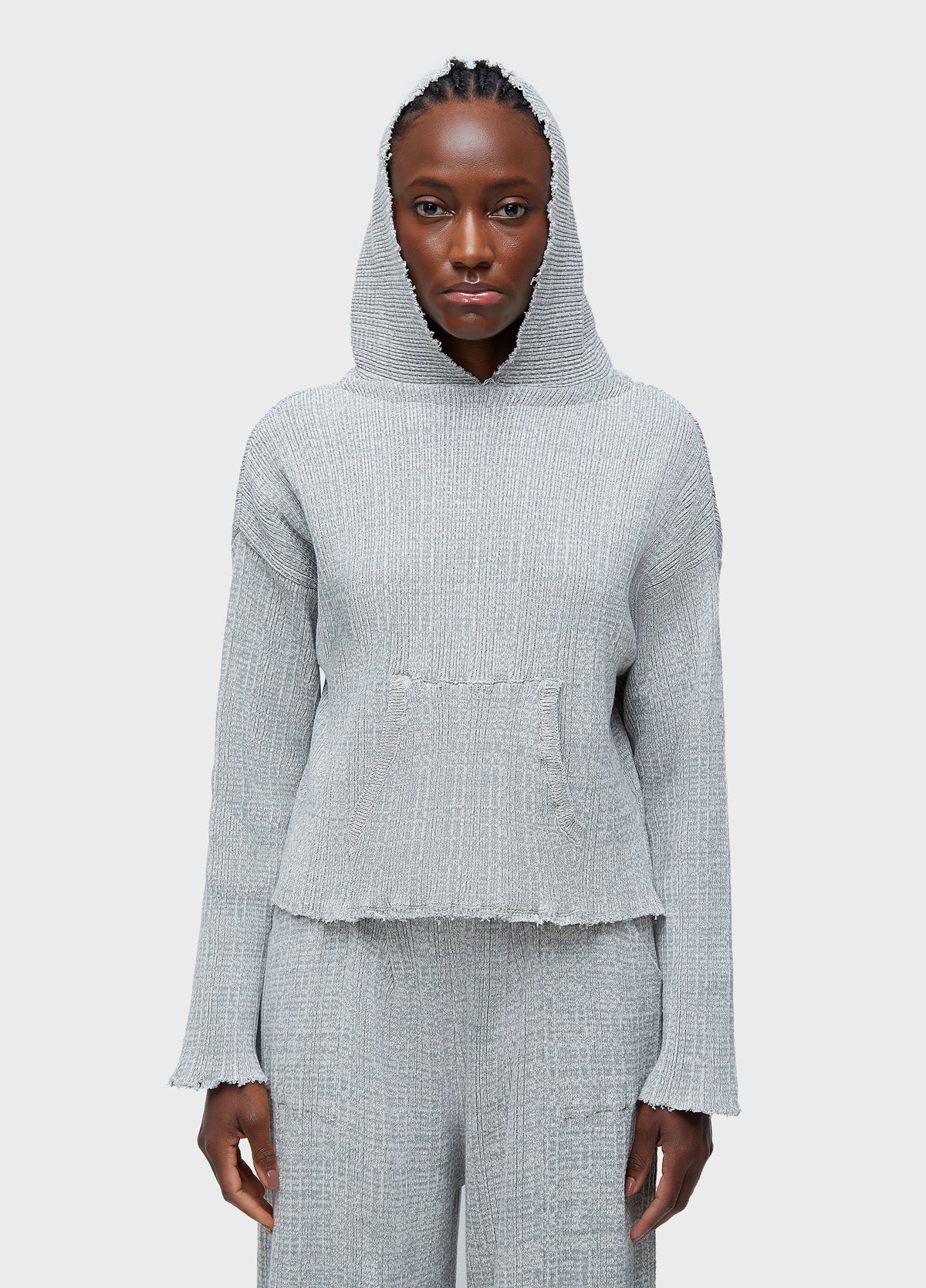 CASACO TRICOT CAPUZ FRAYED