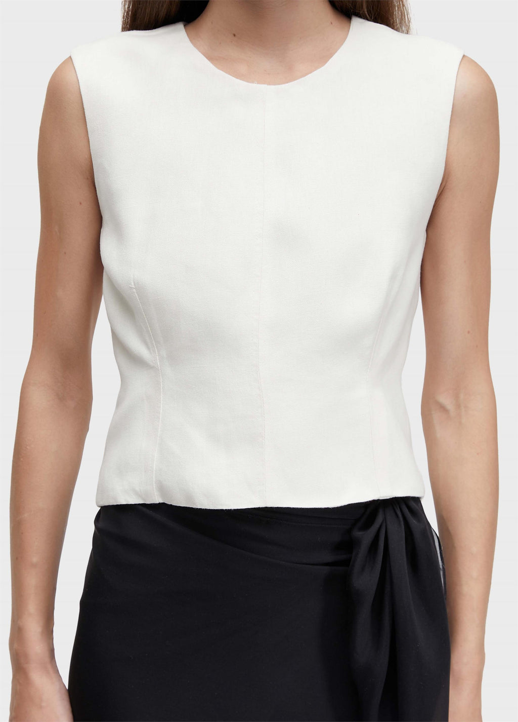 Blusa Sleeveless Pespontos Linen Off-White – Osklen – foto 3