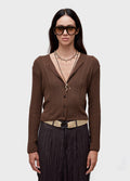 CARDIGAN TRICOT CANELADO IRREGULAR