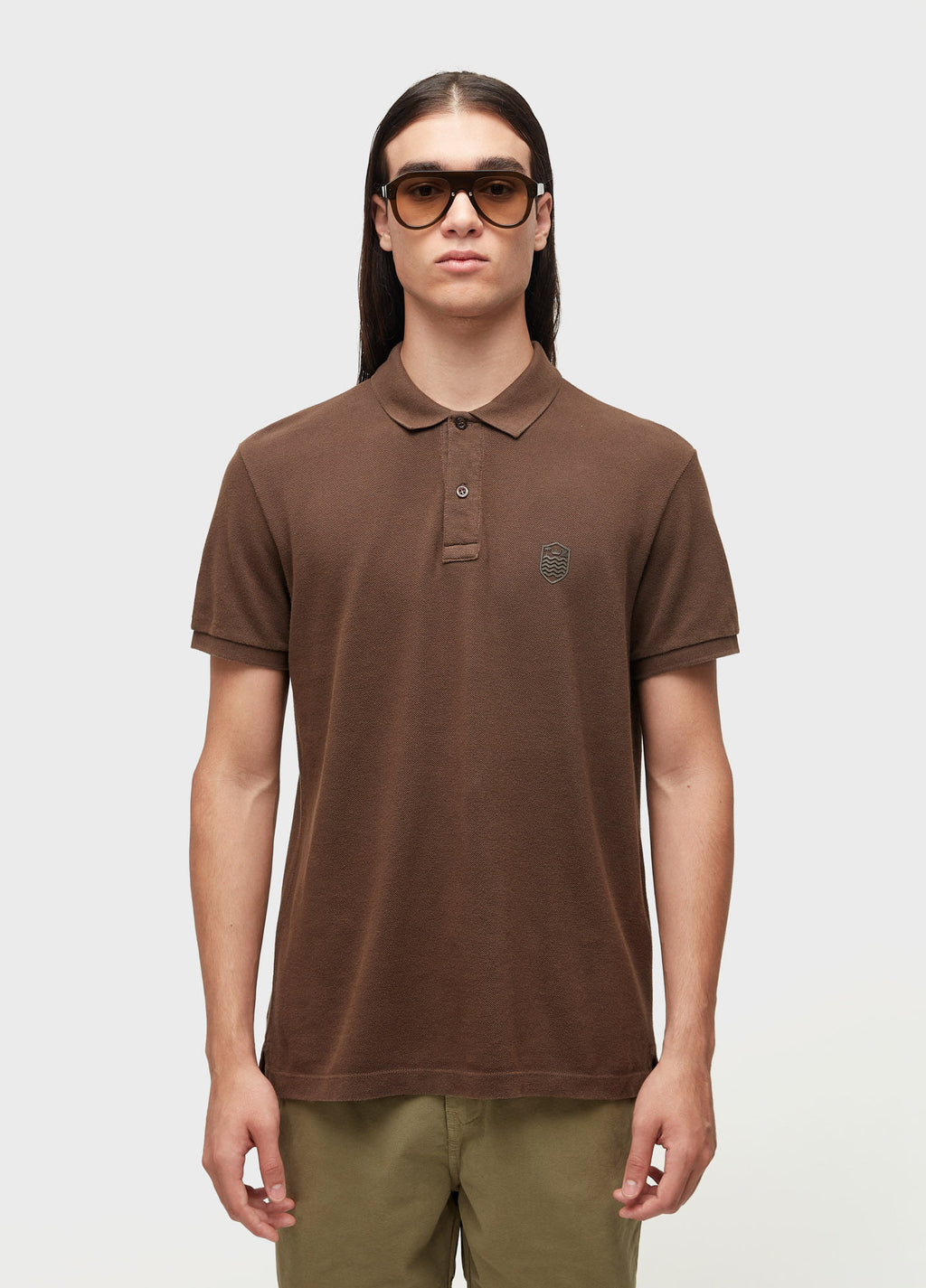 Polo Brasão Embossed Color MC Marrom Noz – Osklen – foto 1